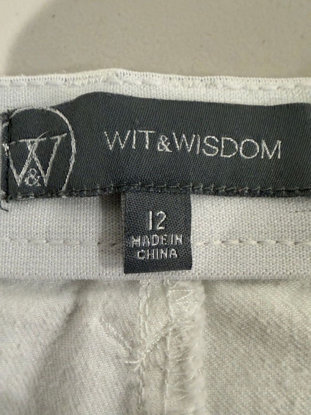 Wit & Wisdom White Raw Hem Cropped Jeans High Rise Stretch Denim Size 12 - Picture 6 of 6